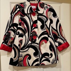3 Sisters Black and Red Patterned Jacket